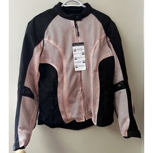 Viking Cycle Women's Motorcycle Padded Jacket Large Black, Pink